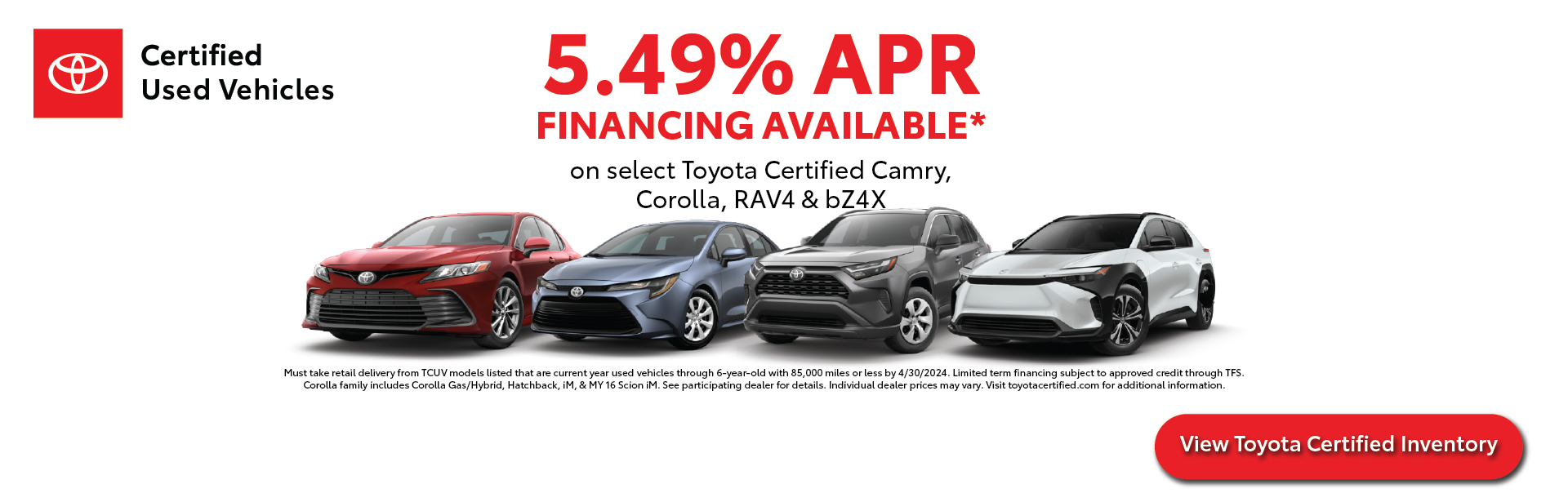 Toyota Certified Used Vehicle Offer | ToyotaDemo1 in Derwood MD